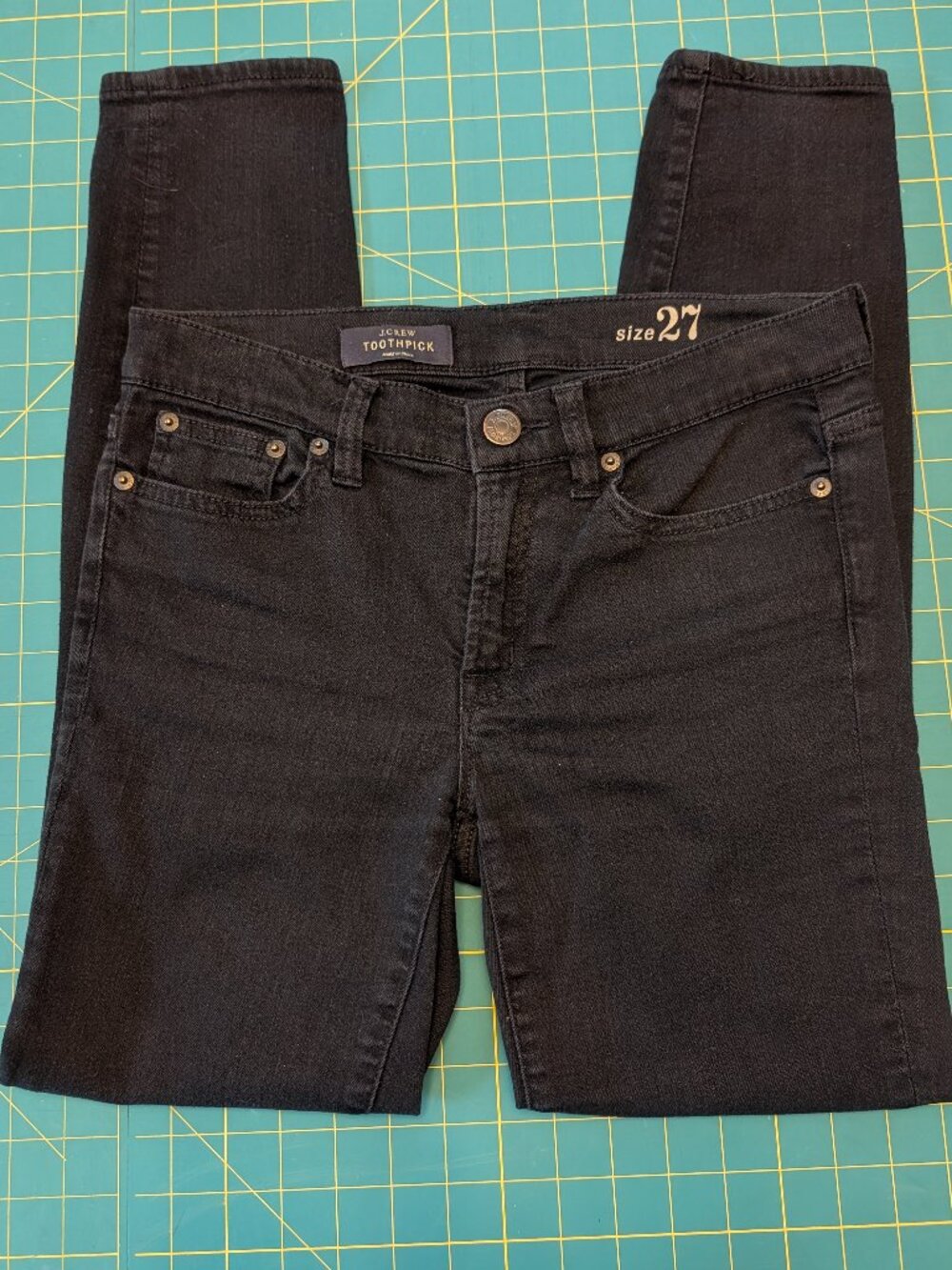 J. Crew Women's Black Toothpick Denim Jeans Pants Size 27